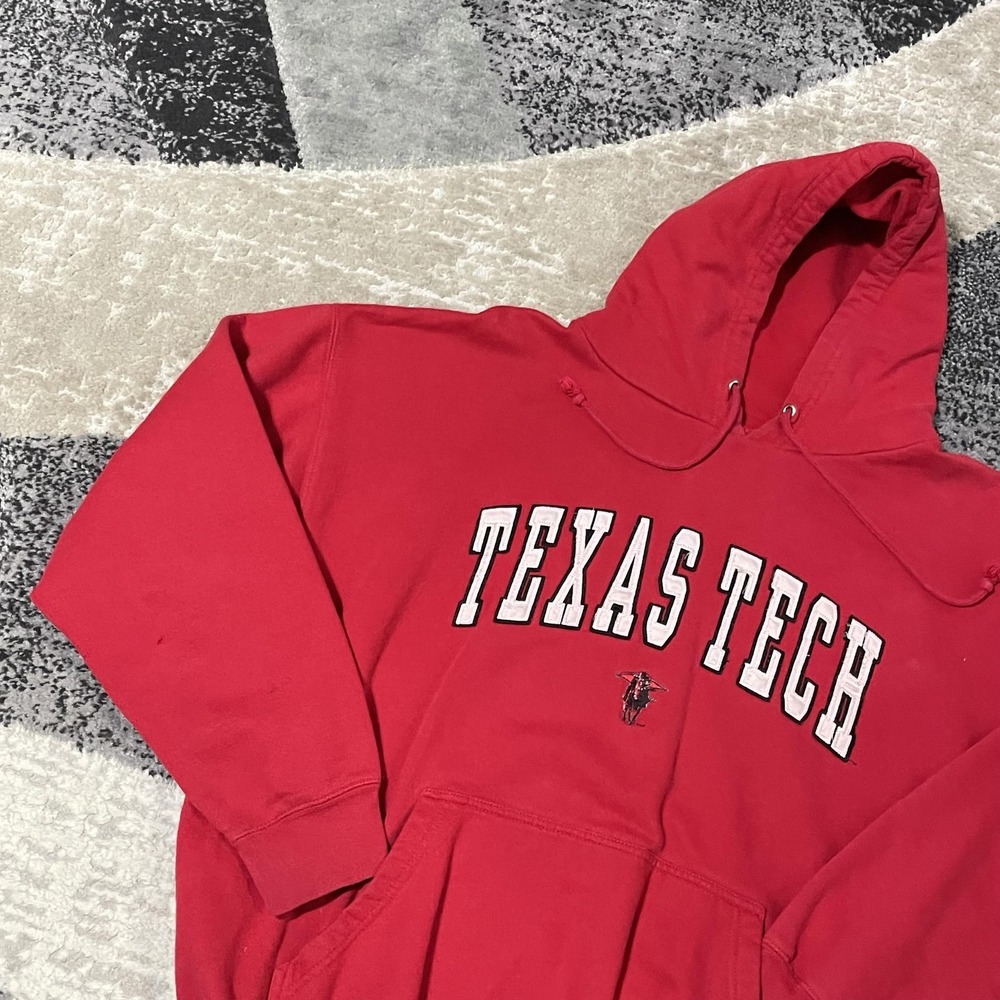 Texas Tech Red Raiders Hoodie Men XL Red‎ Old Varsity Brand Sweatshirt Football